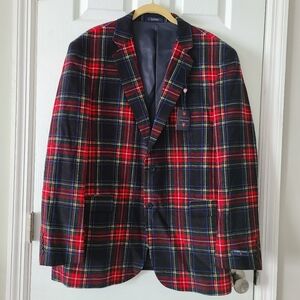 NWT Saddlebread Tartan Plaid Corduroy Blazer